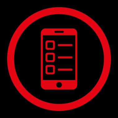 Mobil listesi yuvarlak Raster simgesi