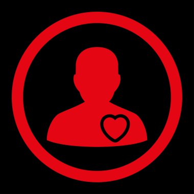 Hasta kalp yuvarlak Raster simgesi