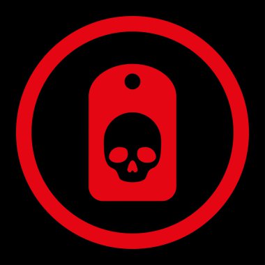 Kafatası etiket yuvarlak Raster simgesi