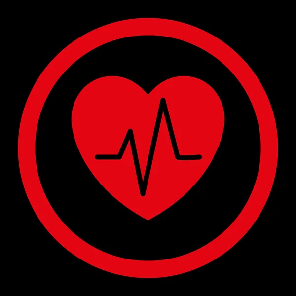 Corazón Ekg Raster redondeado icono —  Fotos de Stock
