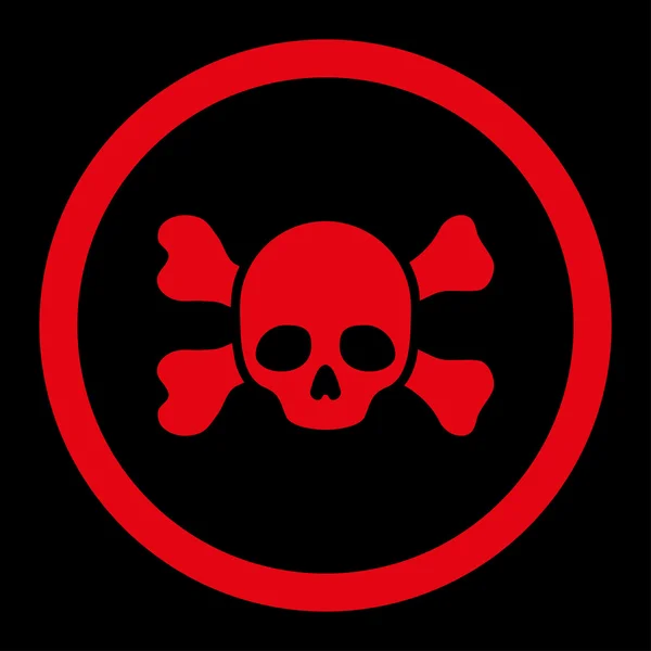 Skull And Bones Rounded Raster Icon — Stok Foto