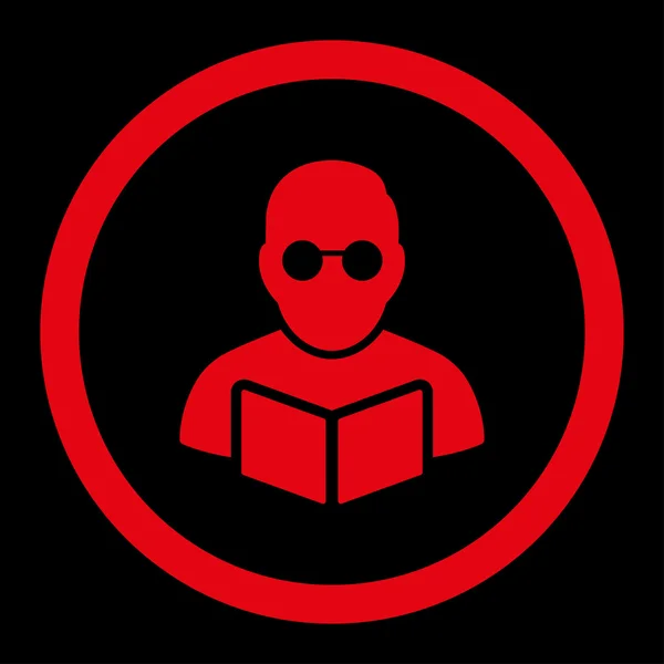 Student Reading Book Rounded Raster Icon