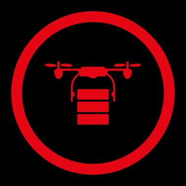 Kargo uçağı yuvarlak vektör simgesi