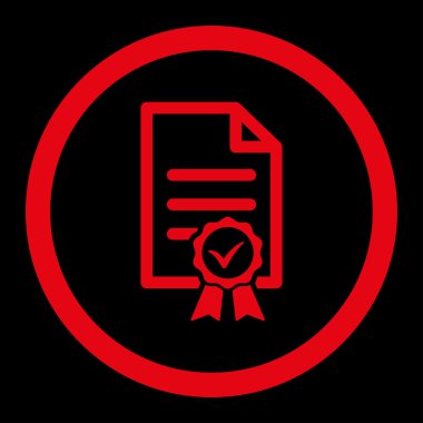 Sertifikalı yuvarlak vektör simgesi
