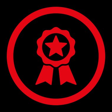 Vektör simge sertifikası mührüne yuvarlak