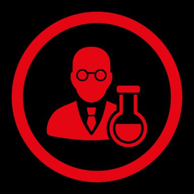 Kimyager yuvarlak vektör simgesi