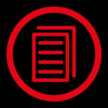 Kopya belge yuvarlak vektör simgesi