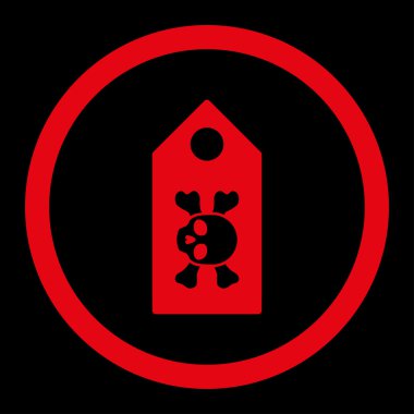 Ölüm etiket yuvarlak vektör simgesi