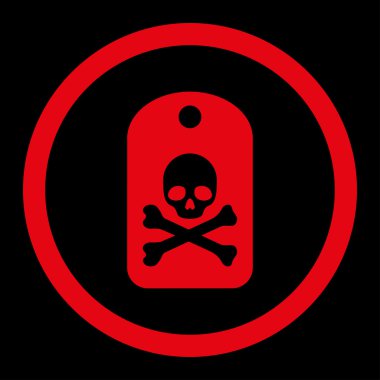 Ölüm etiket yuvarlak vektör simgesi