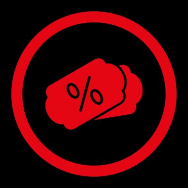 İndirim kuponları yuvarlak vektör simgesi