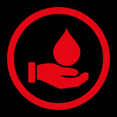 Bağış kan yuvarlak vektör simgesi