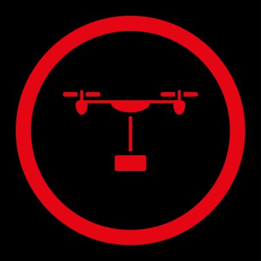 Drone sevk irsaliyesi yuvarlak vektör simgesi