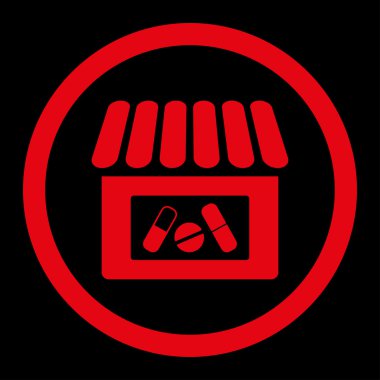 Eczane yuvarlak vektör simgesi