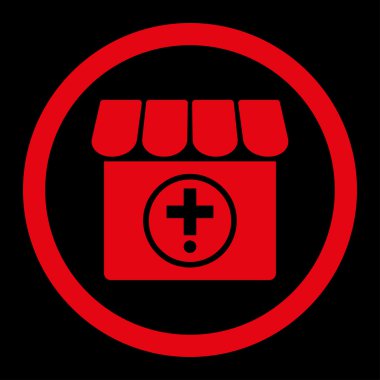 Eczane yuvarlak vektör simgesi