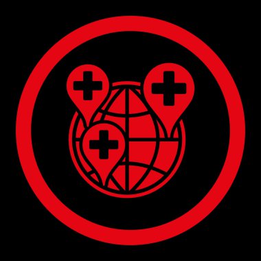 Vektör simgesi genel klinik şirket yuvarlak