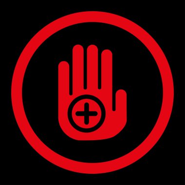 El tıbbi işaret yuvarlak vektör simgesi