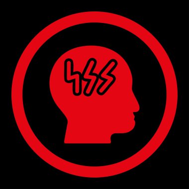 Baş ağrısı yuvarlak vektör simgesi