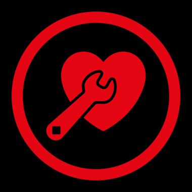 Kalp onarım yuvarlak vektör simgesi