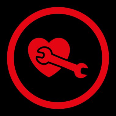 Kalp ameliyatı yuvarlak vektör simgesi