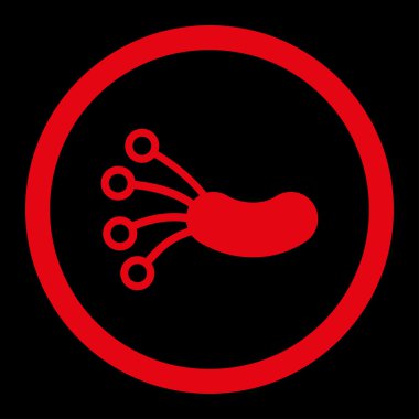 Enfeksiyon mikrop yuvarlak vektör simgesi