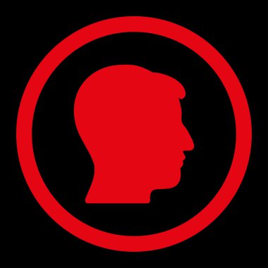 Adam baş vektör simge yuvarlak