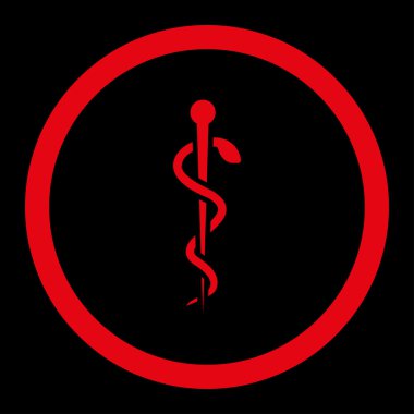 Tıbbi iğne yuvarlak vektör simgesi