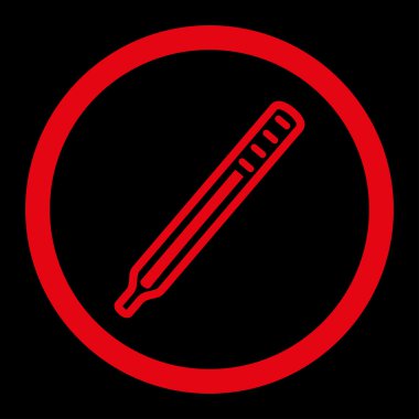 Tıbbi termometre yuvarlak vektör simgesi