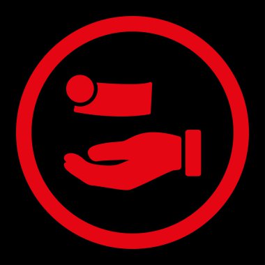 Para ödeme yuvarlak vektör simgesi