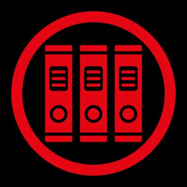 Office kitaplar yuvarlak vektör simgesi