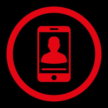 Mobil iletişim yuvarlak vektör simgesi