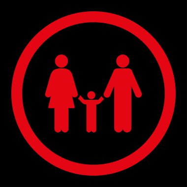 Anne ve çocuk yuvarlak vektör simgesi