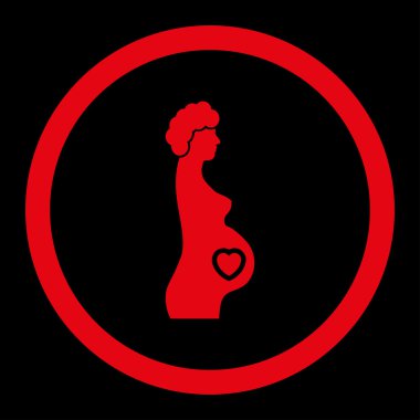 Hamile kadın yuvarlak vektör simgesi