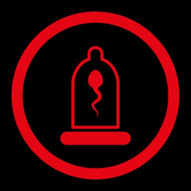 Sperm prezervatif yuvarlak vektör simgesi