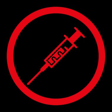 Şırınga yuvarlak vektör simgesi