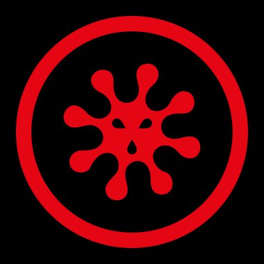 Virüs yuvarlak vektör simgesi