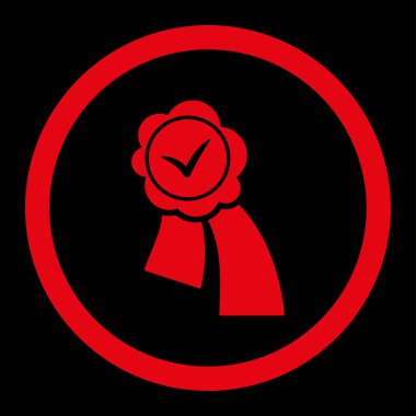 Doğrulama mühür vektör simge yuvarlak