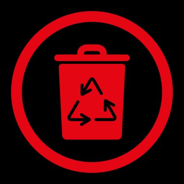 Çöp tenekesi yuvarlak vektör simgesine