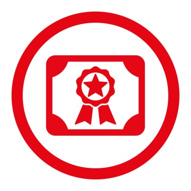 Ödülü Diploma yuvarlak vektör simgesi