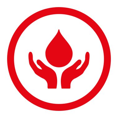 Kan bağışı yuvarlak vektör simgesi
