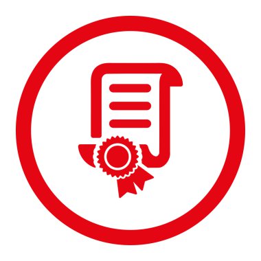 Sertifikalı kaydırma belge yuvarlak vektör simgesi