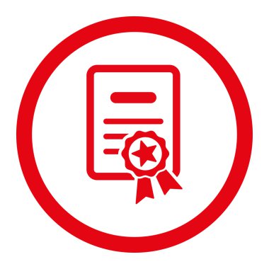 Onaylı Diploma yuvarlak vektör simgesi