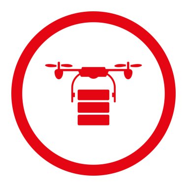 Kargo uçağı yuvarlak vektör simgesi