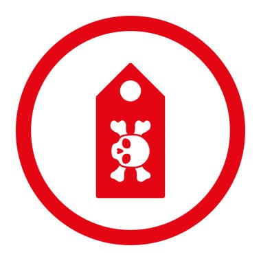 Ölüm etiket yuvarlak vektör simgesi