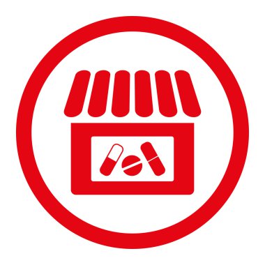 Eczane yuvarlak vektör simgesi