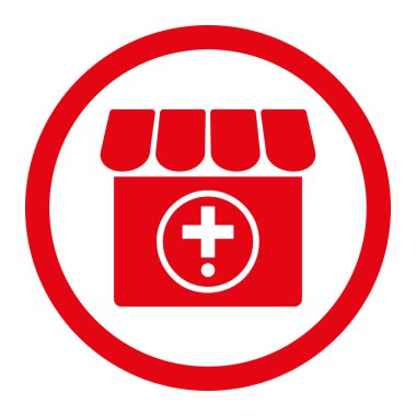 Eczane yuvarlak vektör simgesi