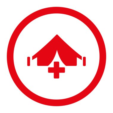 Dosyalanmış hastane yuvarlak vektör simgesi