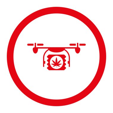 Uyuşturucu dron sevk irsaliyesi yuvarlak vektör simgesi