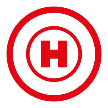 Helikopter iniş yuvarlak vektör simgesi