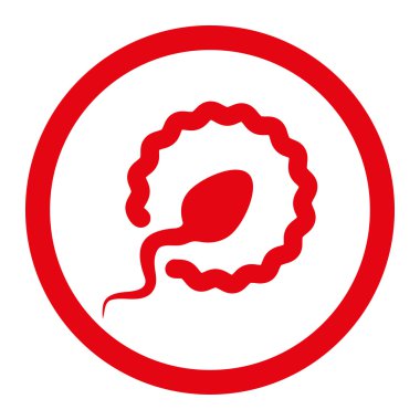 Sperm penetrasyon yuvarlak vektör simgesi