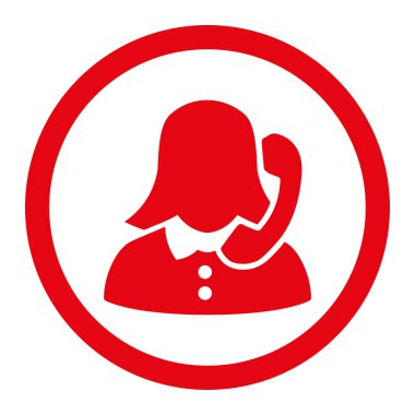 Resepsiyonist yuvarlak vektör simgesi